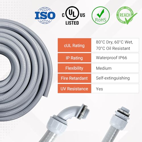Liquid-Tight Conduit 1-1/2 inch 25ft w/UL Certification - size: 1-1/2inch 25ft