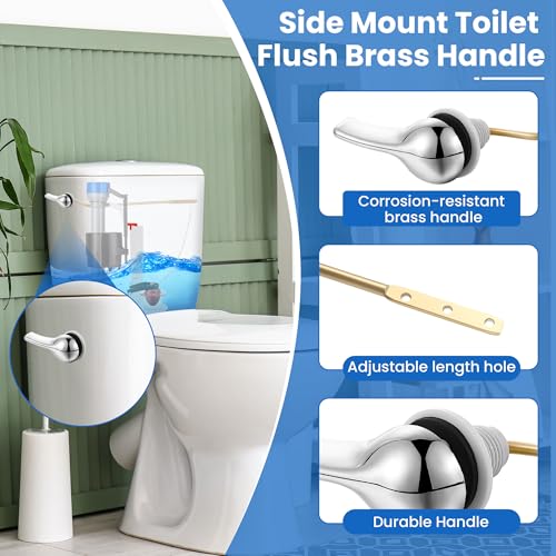 Saillong Universal Toilet Flusher Replacement Kit, Fill Valve, 2-Inch Flapper, Side Mount Handle Lever, Water-Saving, Adjustable Toilet Repair Kit Inside Tank, Easy to Install(1 Set,Blue Grey, Blue) - color: Blue Grey, Blue
