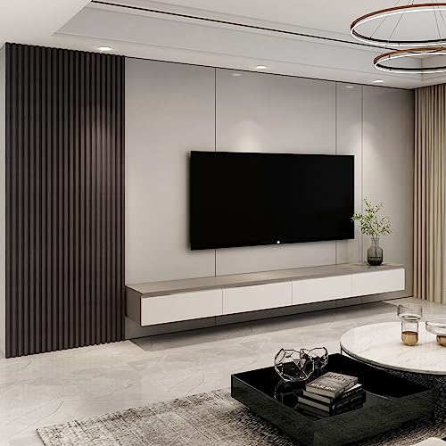 Art3d 96 x 6 Inch WPC Wood Diffuser Slat Wall Panel, 8-Pack, Black Walnut - color: Walnut, size: 96*6