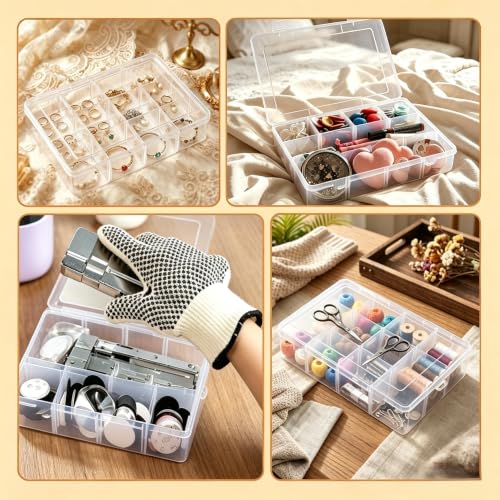 HTVRONT 12 Grids Clear Bead Organizers and Storage