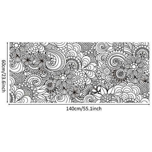 Dvbonike Jumbo Mandala Coloring Poster Giant Flower DIY Drawing Paper Craft - style: Flower No.1