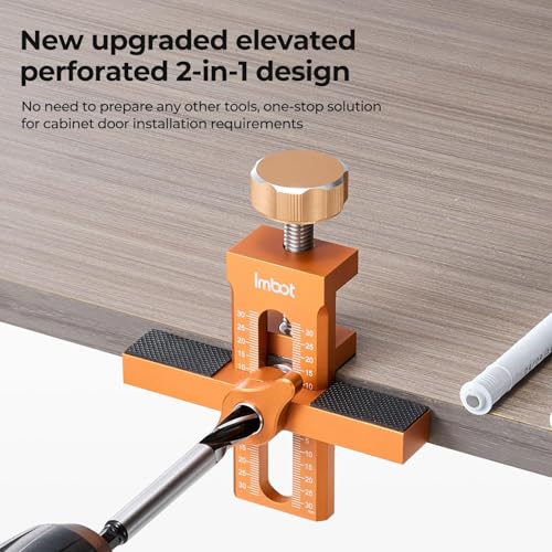 Imbot Cabinet Doors Aluminum Adjustable Positioner for Frameless Face Frame - style: Single-hole