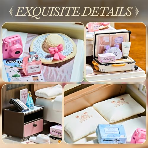 Miniature House Cozy Bedroom DIY Kit with Acrylic Display Case - color: Small - Bedroom, size: Small