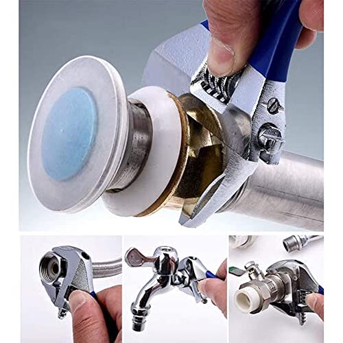 8”(200mm) Short Handle Adjustable Wrench with 1.7”(44mm) Wide Jaw Opening for Plumbing Auto Repair Home Maintenance