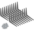 Metal 6" x 8" inch Wall Corner Angle Shelving Shelf Brackets, Grey, Pack of 20 - size: 6" x 8" inch