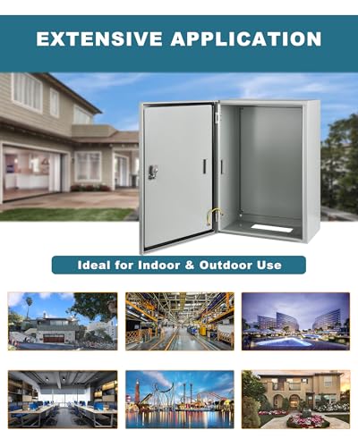 Waterproof Electrical Enclosure 20 x 20 x 6'', Outdoor Electrical Box Weatherproof, Electrical Junction Box with Reinforced Lock - size: 20 x 20 x 6''