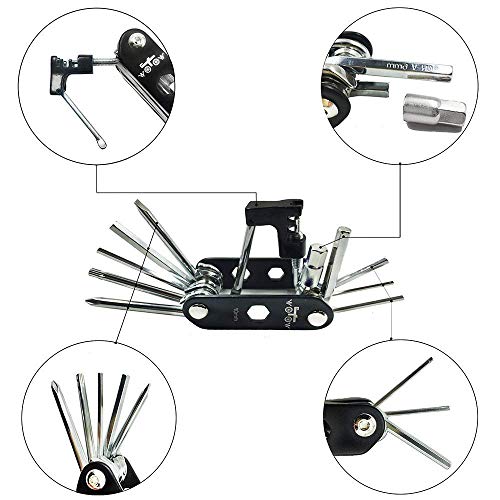 WOTOW 14 in 1 Bike Repair Tool Kit & Bike Saddle Bag - style: 14 in 1 Multitool (With Patch)