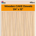 Cake Dowels Cake Sticks - Sturdy Wooden Dowels Rod 1/4 x 12inch - 40 pcs Lollipop Sticks Dowels - Wooden Dowels 1 4 (40)… - size: 1/4 x 12inch x 40pcs