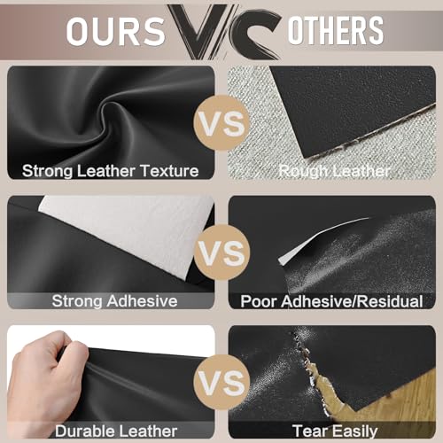 Leather Repair Tape, Self Adhesive Leather Repair Patch Kit Smooth Black - color: Smooth Black, size: 4x 63 inch
