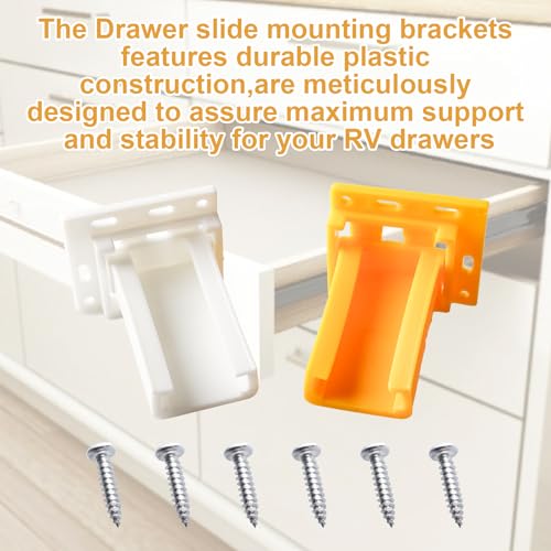 H305 Drawer Slide Socket Set,1" C Shaped Slide Channel Replacement Cabinet Hardware Support for RV Camper Drawer Rails
