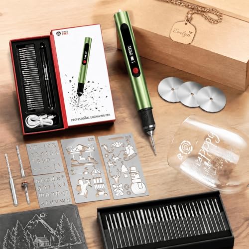 Engraving Pen,Lightweight Kit,35 Bits,3 Speed,Beginner-friendly Craft Tool - color: Green-n