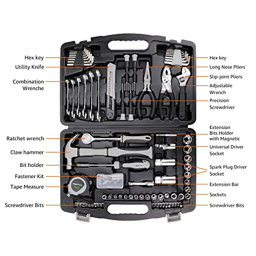 AmazonBasics 131-Piece General Household Hand Tool Set (Pack of 3) - size: 131-Piece (Pack of 3)