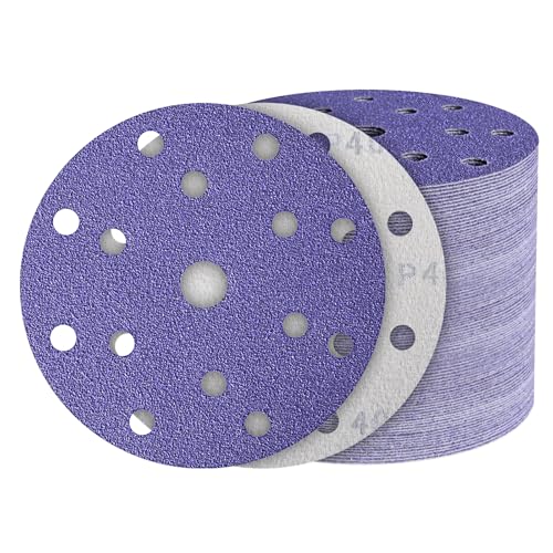 40Pcs 6 Inch Sanding Discs 40 Grit, Hook and Loop Orbital Sandpaper - style: 40Grit-40Pcs