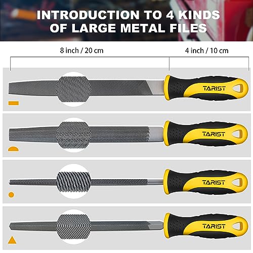 TARIST 17PCS File Set with Tool Bag, Includes 4PCS Large Metal File, 12PCS Needle File and Wire Brush,Work for Metal, Wood and More - style: File Set - 17 pcs