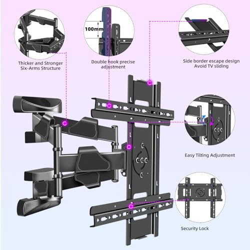 Portrait TV Mount for 32-65 inch, Vertical TV Mount ±90° Rotating - size: 32-65 Inch