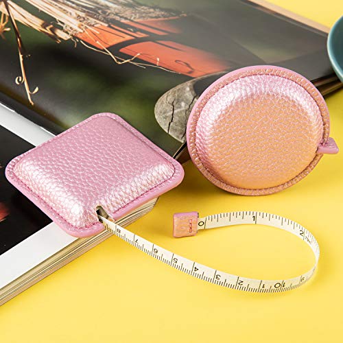 Tape Measure for Body Measuring, 79Inch/2Meters Retractable Measuring Tape for Body Fabric Sewing Tailor Cloth Knitting Craft Measurements Dual Sided - color: R-Bright pink-1 Pack