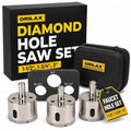 Drilax 3-Pc Diamond Hole Saw Set 1-1/2 to 2 Inch for Granite Countertops - style: 3 Pcs Set 1-1/2", 1-3/4", 2"