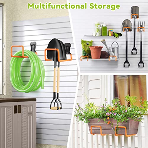 Hose Holder Stand Wall Mount, 2Pcs Heavy Duty Garden Hose Hanger Reel - color: Orange