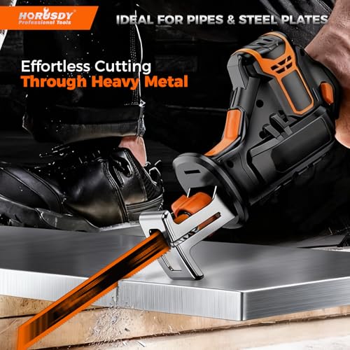 HORUSDY 6PCS 9-Inch 14TPI Bi-Metal Reciprocating Saw Blades, Heavy-Duty Blades for Cutting Steel Pipe, Rebar and Sheet Metal, Universal Shank Fits Most Saws - style: 6-Pc 9"Bi-Metal (Metal Cutting)