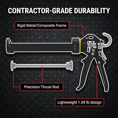 Heavy Duty Caulking Gun | 12:1 Manual Caulk Gun | 10oz Cartridges 300ml | No Drip Professional Calking for Painters, DIYers, Automotive, Contractors - size: 10oz / 300ml, style: 12:1 Manual Gun