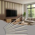 Besseto LED Wall Panel Lights Black,Wood Slat Wall Panel Strip Light,3000K Touchable Switch Dimmable LED Recessed Lighting for Living Room Bedroom Bathroom Stairs (Black-10PCS) - size: Black-10PCS