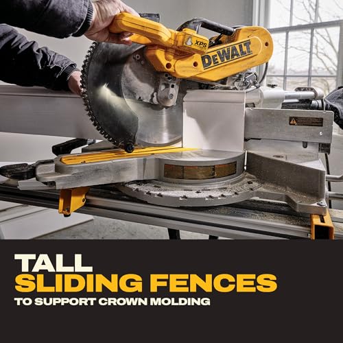 DEWALT Miter Saw, 12-inch Double Bevel Sliding Compound Miter Saw with XPS LED Shadow Light System, Includes Blade Wrench, Material Clamp and Dust Bag (DWS780)