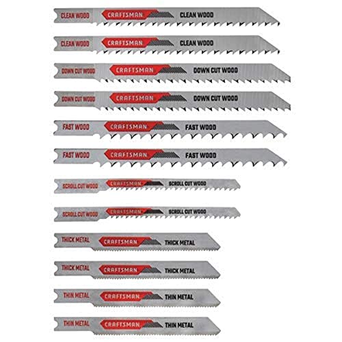CRAFTSMAN Jigsaw Blades, U-Shank Set, 12-Piece (CMAJ2SET12) - style: U-Shank