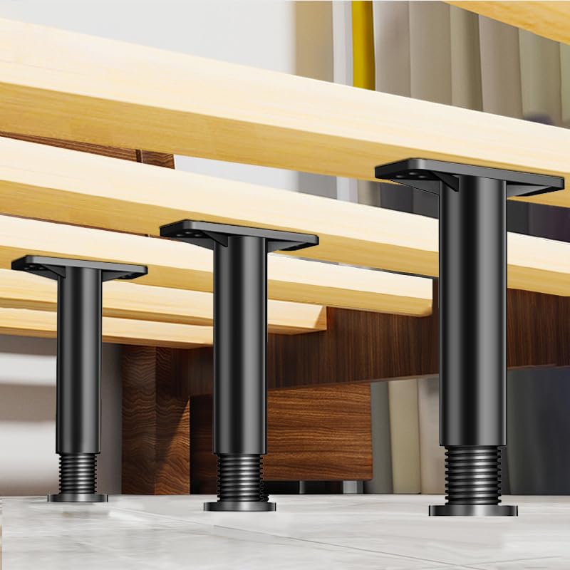 Adjustable Bed Legs 4PCS, Heavy Duty Center Slats, Plastic as Hard as Steel for King Bed, Sofa, Table, Dresser, Chair