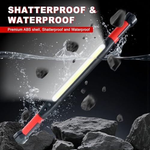Magnetic Work Light 3000 Lumens, Rechargeable LED Flood Light with 180° Rotating Head & 360° Hooks, IP65 Waterproof Shatterproof Portable Spotlight for Camping, Emergency, Car Repair, Jobsite