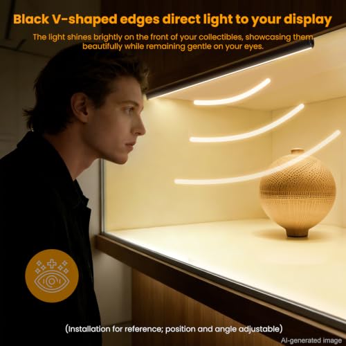 Black Shelf Lights, LED Bookcase Lighting Compatible with Alexa, WiFi Dimmable 2700K Under Shelf Lighting for Bookshelf, Display Case, Cabinets with App, Remote, Memory Function (8Pack 12In) - size: 8Pack 12In