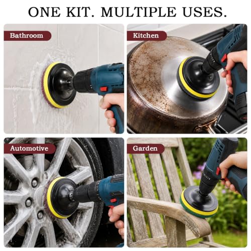 5 Inch 30 PCS Scouring Pads Drill Brush Power Scrubber Cleaning Kit - size: 5 Inch 30 Pieces