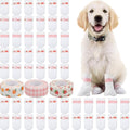 Novabright 60 Pcs Disposable Dog Booties with 3/5 Roll Protectors Bandage for Paw Protection Dog Feet Covers Pet Shoes for Pets Paw Wound Recovery for Medium Large Pets (M) - size: M