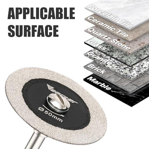1.97'' Diamond Glass Cutting Disc 5PCS with 0.24" Round Mandrel