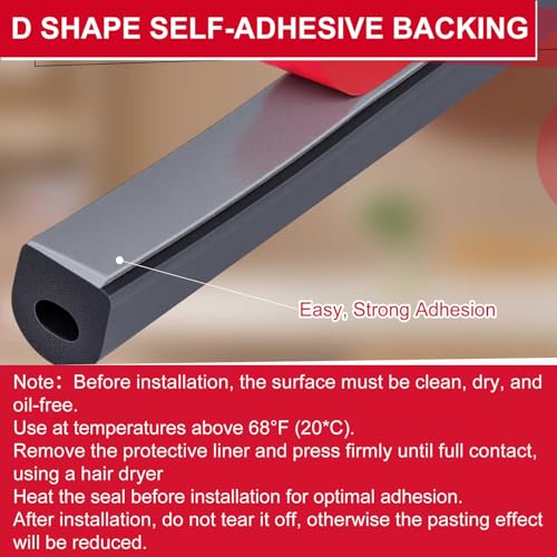 Pangda 13ft Foam Rubber D Shape Seal Strip 0.5" W x 0.5" H Self Adhesive EPDM Rubber Weather Stripping RV Slide Out Seal Heavy Duty Automotive Weather Stripping for Car Truck RV Boat Home - size: 13ft, style: 0.5" W X 0.5" H