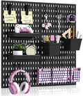 AKTOP Plastic Peg Board Wall Organizer 4-Pack, 12"x12" Pegboard Kit, Black - color: 12inch Pegboard Kit-Black