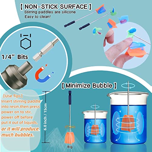Rechargeable Epoxy Resin Mixer,USB Handheld Electric Resin Mixer for Mixing Epoxy Without Bubbles, Resin Stirrer for Tumblers Epoxy, Resin Molds, Glazes and Paint (Dark Green) - color: Dark Green