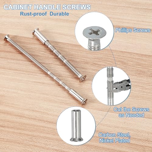 PATIKIL Cabinet Handle Screws M4 x 45mm Break Away Screw with Sleeve 10Set - size: M4 x 45mm
