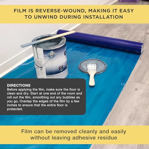 Dura-Gold Floor Protection Film, 36-inch x 100-foot Roll, Clear Plastic - size: 36-inch-x-100-feet