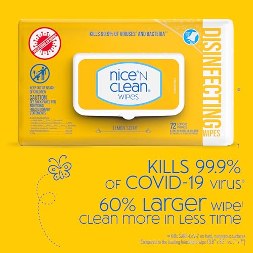 Nice 'N Clean Disinfecting Surface Wipes 304ct | Cleans & Disinfects Home & Kitchen Surfaces | Fresh & Lemon Scent - size: 304 Count (Pack of 1)