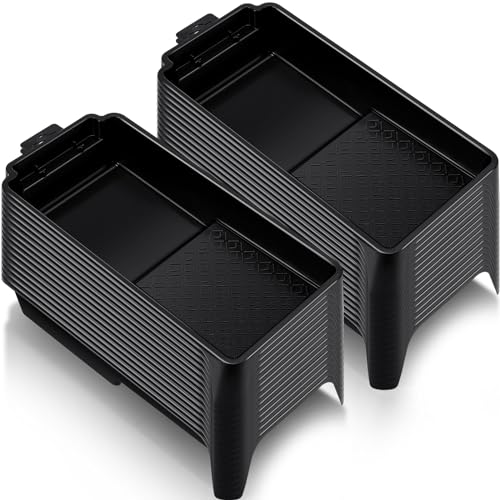 Geelin 30 Pcs Paint Roller Trays 4" Reusable Small Plastic Paint Roller Tray Durable Deep Ribbed Textured Paint Roller Pan for DIY Wall Painting, Black