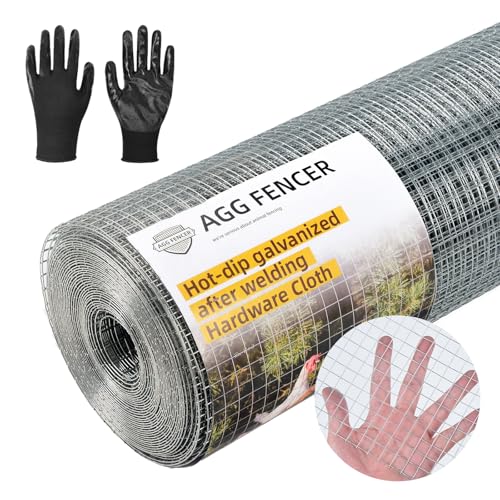 AggFencer Hardware Cloth 1/2 inch 48 x 100ft Chicken Wire Fence with Gloves - size: 1/2in 48in x 100ft+Gloves