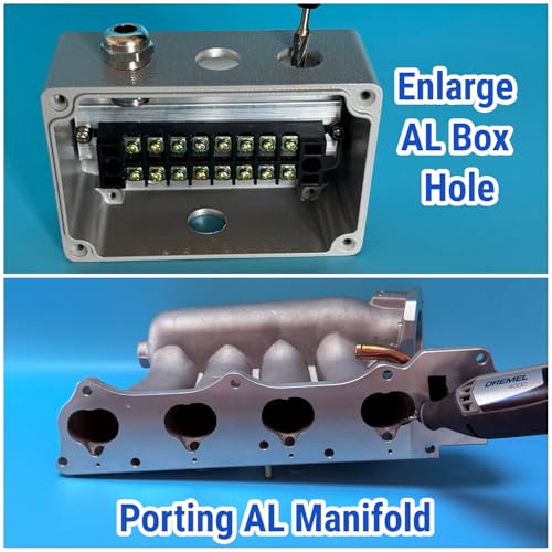Sworker 10 Pcs Carbide Burr Set 1/8" Shank Compatible with Dremel Bits Aluminum Cut (Wide-Flute Cut) Rotary Tools Attachment Kit Rasp Drill Accessories Metal Wood Stone Steel Grinding Carving Cutting