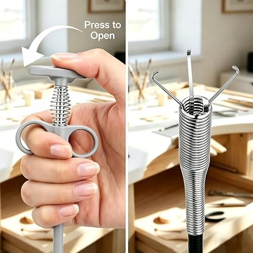 Drain Snake, Drain Clog Remover - Gutter Cleaning Tools Drain Cleaner for Toilet Sewer Shower Kitchen Bathroom Tub Clogged Drains Opener Cleaning Tool, Flexible Grabber Claw Pick Up Reacher (79 inch) - color: 79 inch