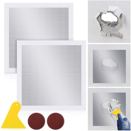 Yaocom 2 Pcs 12x12 Inch Drywall Patch Repair Kit, Self Adhesive Mesh - size: 12 x12"
