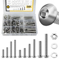 Mywish 248Pcs Nuts and Bolts Assortment Kit, 1/4-20, 5/16-18, 3/8-16 Bolt, 304 Stainless Steel Button Head Socket Cap Assorted Nuts and Bolt, Bright Finish Nut and Bolts - size: Select