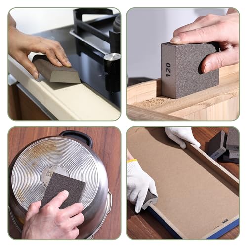 Bates- Sanding Sponge, 8 pcs, 120 Grit, Washable and Reusable, Sandpaper Block, Sanding Blocks for Wood, Sanding Pad, Drywall Sanding Block, Drywall Sanding Sponge - size: 8 Pack, 120 Grit