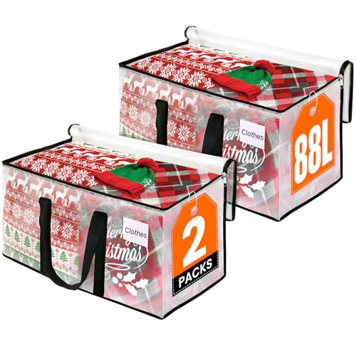 RoomHacks Moving Bags, Heavy Duty Large Storage Bags, 88L, 2 Pack, Clear - size: 88L- 2Packs
