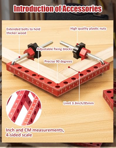 8P Corner Clamps for Woodworking(5.5"x4+2.5"x4) for Right Angle Positioning