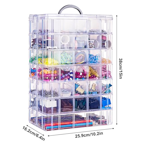 Bead Organizer 7 Tier 70 grid Stackable Craft Tackle Storage Container - size: 7-Tier
