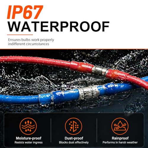 400PCS Solder Seal Wire Connectors Kit, Waterproof Solderless Heat Shrink Butt Terminal Insulated Electrical Butt Splice for Automotive Marine Boat Cars Wire Join